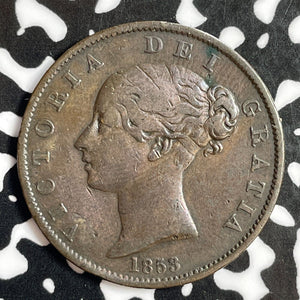 1853 Great Britain 1/2 Penny Half Penny Lot#E1200