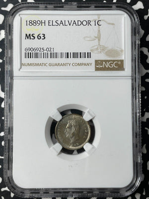 1889-H El Salvador 1 Centavo NGC MS63 Lot#G8880 Choice UNC!