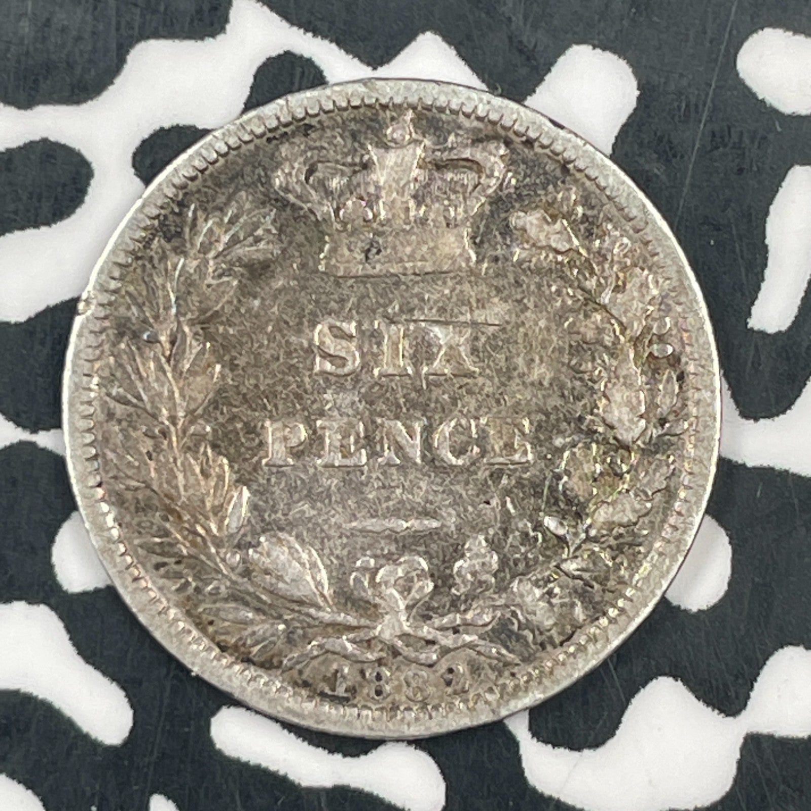 1882 Great Britain 6 Pence Sixpence Lot#F5602 Silver!