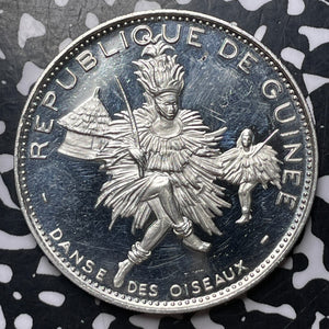 1968 Guinea 500 Francs Lot#MK227 Large Silver! Proof!