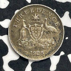 1925 Australia 3 Pence Threepence Lot#C0490 Silver!