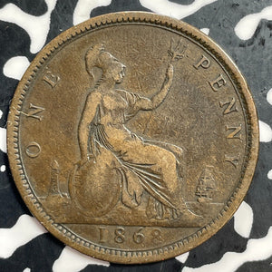 1868 Great Britain 1 Penny Lot#T0150 Nice! Better Date