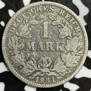 1881-E Germany 1 Mark Lot#E3804 Silver!