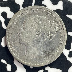 1879 Great Britain 1 Shilling Lot#T9155 Silver! Old Cleaning