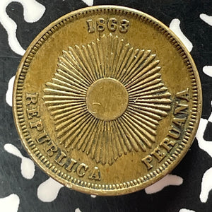 1863 Peru 2 Centavos Lot#T5035