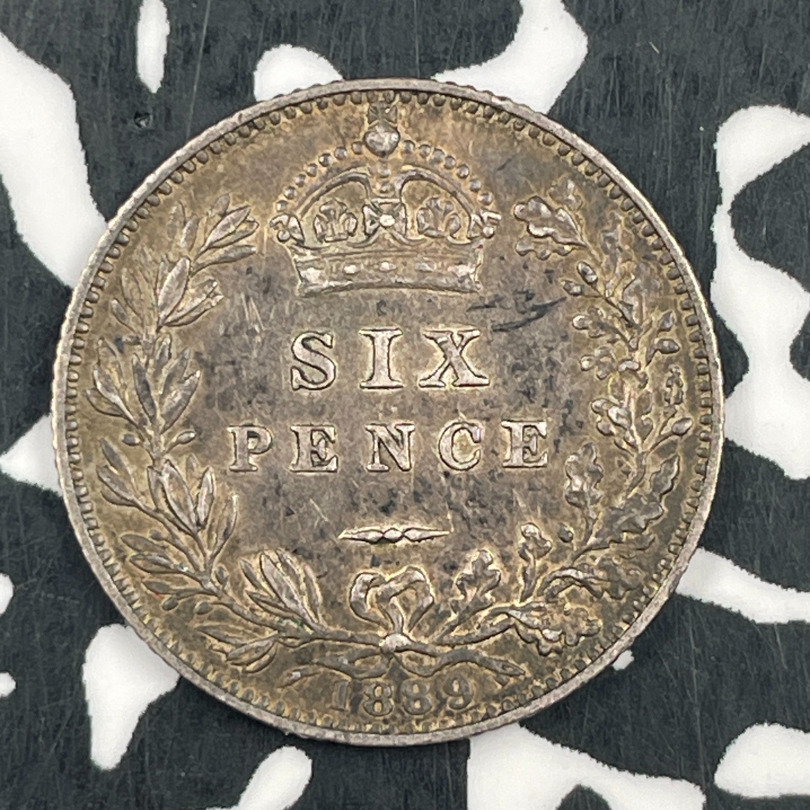 1889 Great Britain 6 Pence Sixpence Lot#F5553 Silver! Nice!