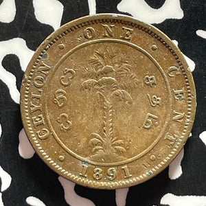 1891 Ceylon 1 Cent Lot#T4382