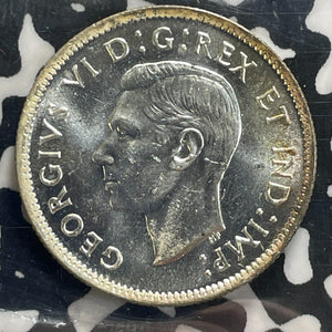 1947 Canada 25 Cents ICCS MS65 Lot#OV1609 Silver! Gem BU! Maple Leaf