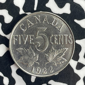 1922 Canada 5 Cents Lot#T8397 High Grade! Beautiful!
