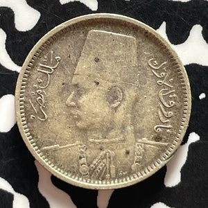 (1937) Egypt 2 Piastres Lot#T5010 Silver!