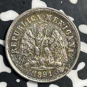 1891-Zs Z Mexico 10 Centavos Lot#T0816 Silver! High Grade! Beautiful!