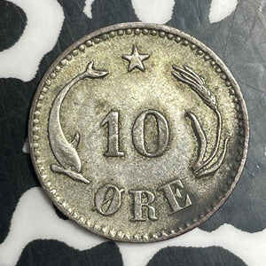 1874 Denmark 10 Ore Lot#T2736