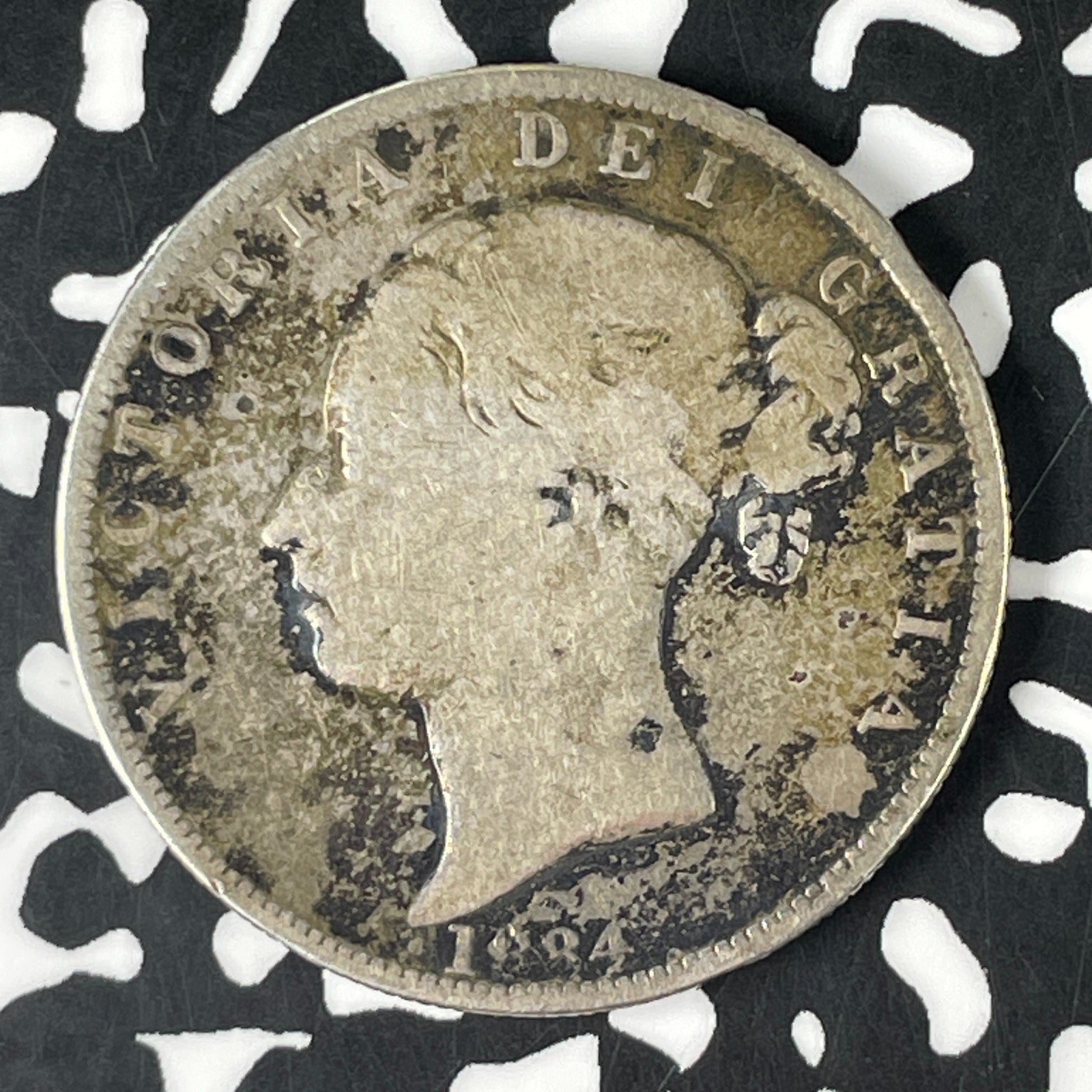 1884 Great Britain 1/2 Crown Half Crown Lot#F0645 Silver!