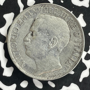 1911 Italy 2 Lire Lot#C0110 Silver!