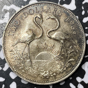 1966 Bahamas $2 Dollars Lot#D7138 Large Silver Coin! High Grade! Beautiful!