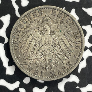 1905-A Germany Prussia 2 Mark Lot#C0167 Silver!