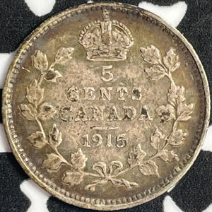 1915 Canada 5 Cents Lot#D9569 Silver! Key Date!