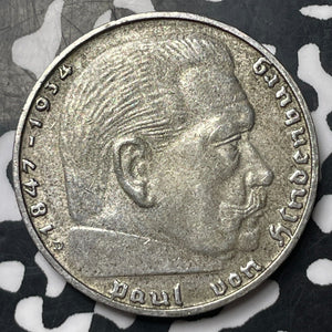 1937-D Germany 2 Mark Lot#E7799 Silver!