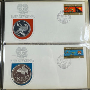 1975 Papua New Guinea 8x Coin/FDC Proof Set Lot#B2197 Silver! With Case & C.O.A.