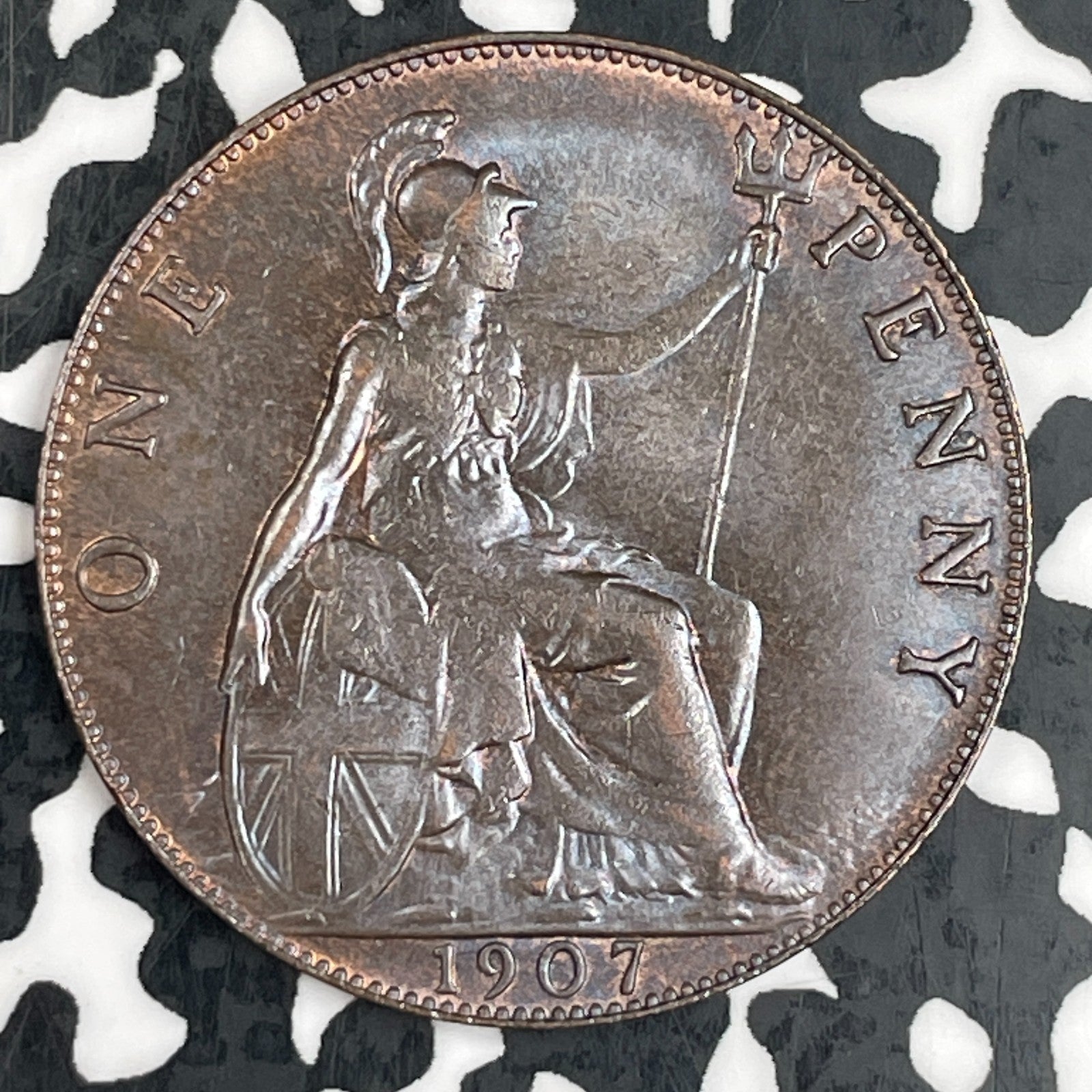 1907 Great Britain 1 Penny Lot#F3366 High Grade! Beautiful!