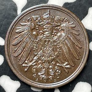 1909-A Germany 1 Pfennig Lot#E8895 High Grade! Beautiful!