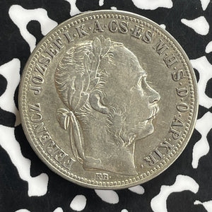 1890 Hungary 1 Forint Lot#C0131 Silver! KM#475