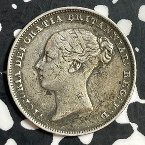 1845 Great Britain 6 Pence Sixpence Lot#T1311 Silver!