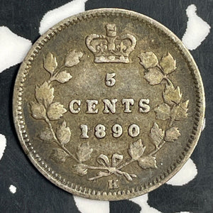 1890-H Canada 5 Cents Lot#T0728 Silver!