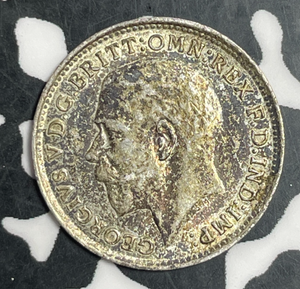 1916 Great Britain 3 Pence Threepence Lot#T3354 Silver!