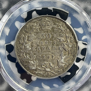 1903-H Canada 50 Cents PCGS AU50 Lot#G713 Silver!