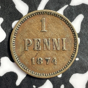 1874 Finland 1 Penni Lot#E2133 Nice!