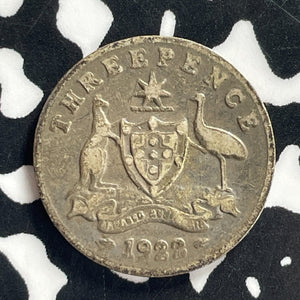 1922 Australia 3 Pence Threepence Lot#C0753 Silver!