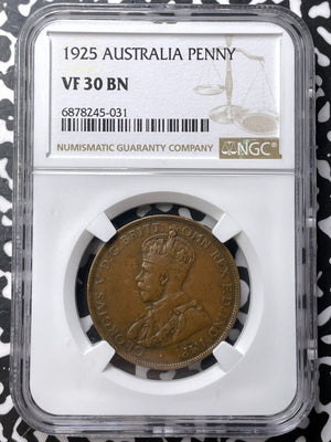 1925 Australia 1 Penny NGC VF30BN Lot#G7249
