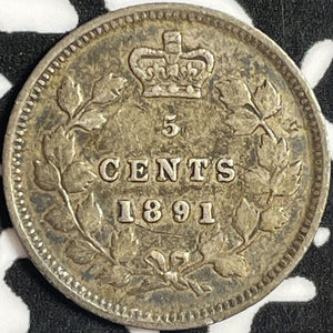 1891 Canada 5 Cents Lot#D9617 Silver! Nice!