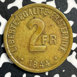 1944 France Allied Occupation 2 Francs Lot#T0851 KM#905