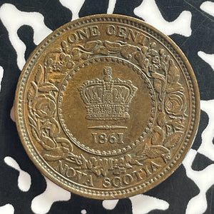 1861 Nova Scotia Large Cent Lot#T7970 Nice!