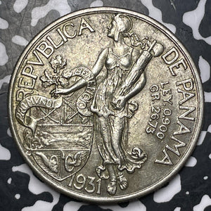 1931 Panama 1 Balboa Lot#JM8294 Large Silver! Nice!