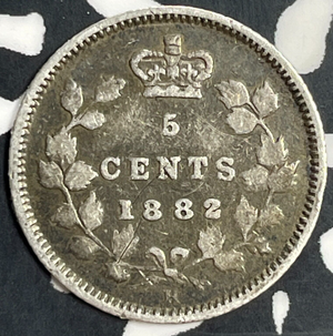 1882-H Canada 5 Cents Lot#T0727 Silver!