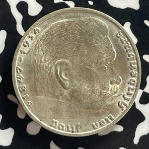 1939-D Germany 2 Mark Lot#T7786 Silver! High Grade! Beautiful!