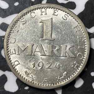 1924-A Germany 1 Mark Lot#E1392 Silver! High Grade! Beautiful!