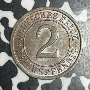 1925-A Germany 2 Pfennig Lot#T6322 Nice!