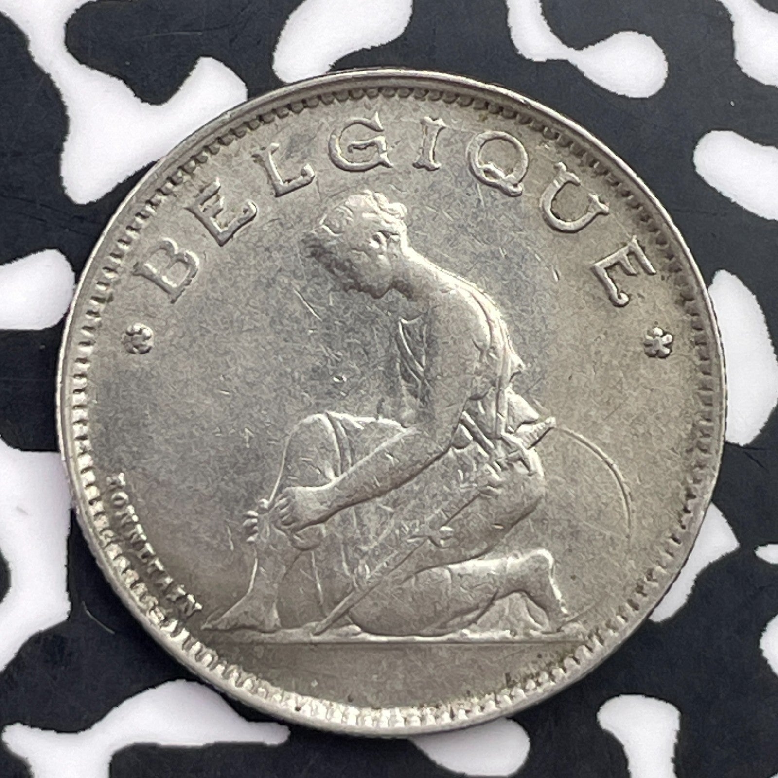 1928 Belgium 1 Franc Lot#C4346 High Grade! Beautiful!