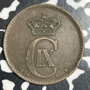 1874 Denmark 5 Ore Lot#T2780