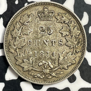 1874-H Canada 25 Cents Lot#T1048 Silver!