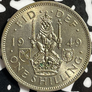 1949 Great Britain 1 Shilling Lot#E0514 High Grade! Beautiful! KM#877