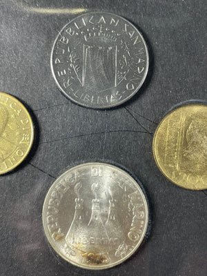 (1974-1996) San Marino 10x Coin Souvenir Mint Set Lot#B1948 With Case
