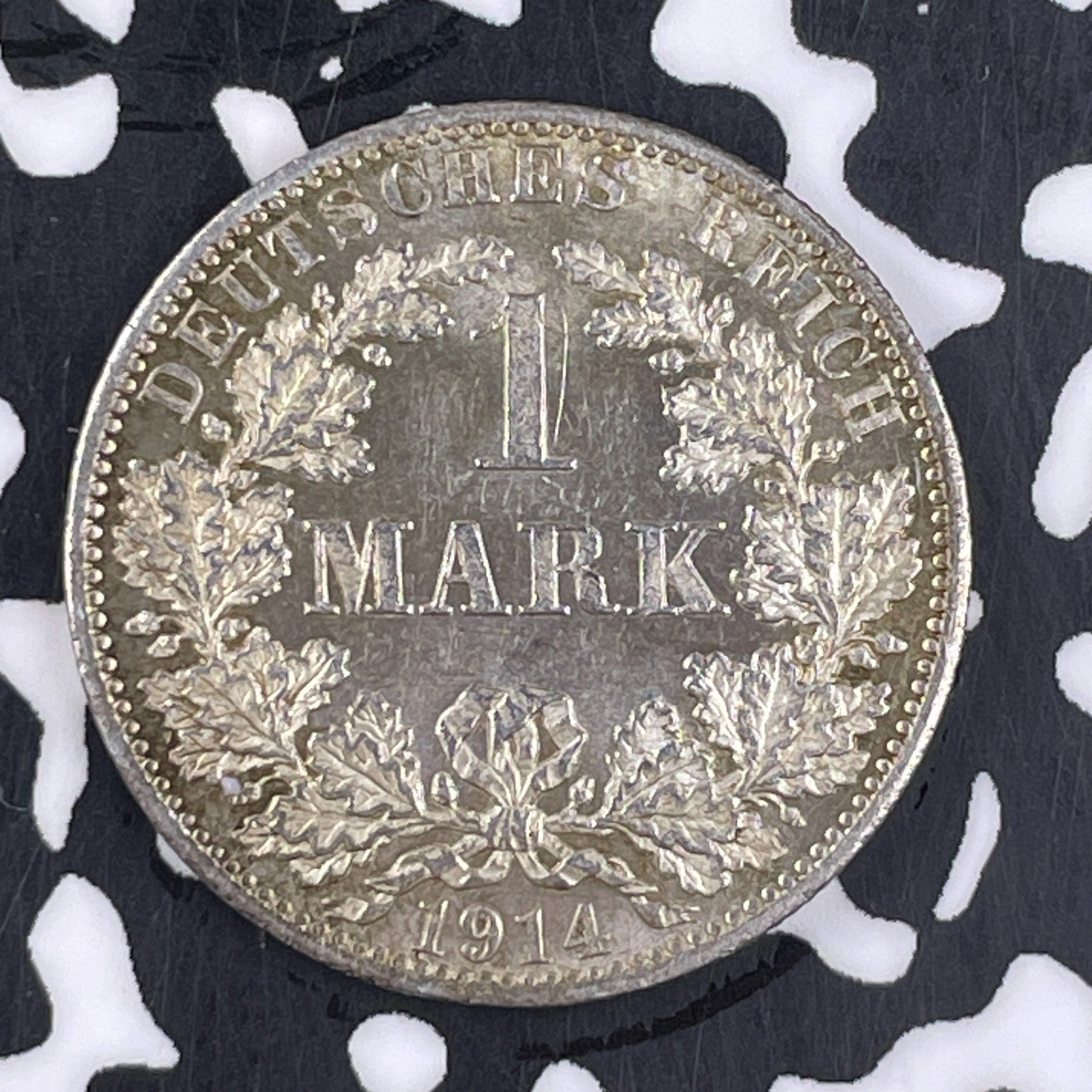 1914-A Germany 1 Mark Lot#F2617 Silver! High Grade! Beautiful!