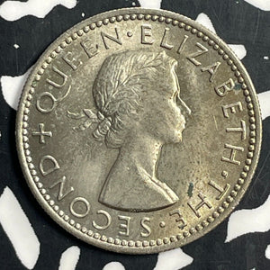 1953 New Zealand 1 Shilling Lot#T0748 High Grade! Beautiful! Key Date!