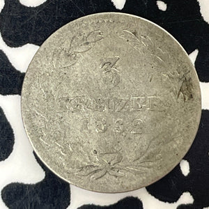 1832 Germany Baden 3 Kreuzer Lot#T5869 Silver!