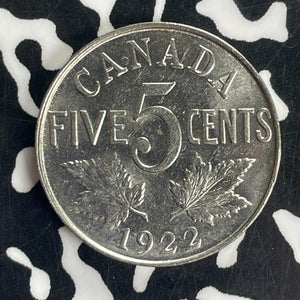 1922 Canada 5 Cents Lot#T8398 High Grade! Beautiful!